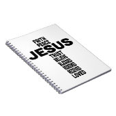 Jezus is het middelpunt van het kruisontwerp notitieboek (Rechterzijde)
