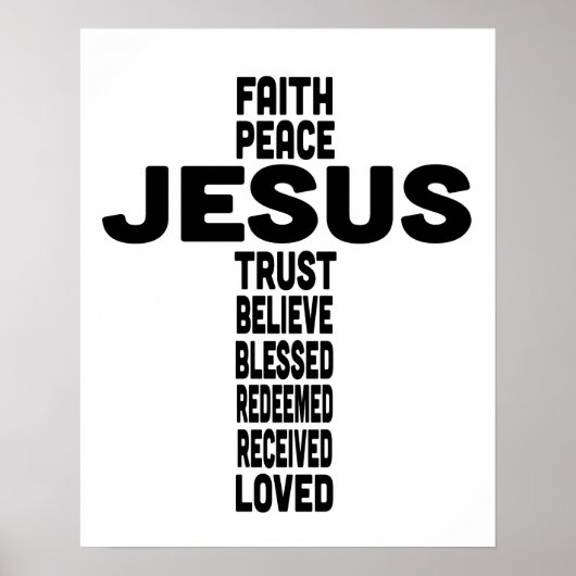 Jezus is het middelpunt van het kruisontwerp poster (Voorkant)
