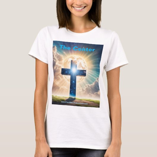 Jezus is het middelste kruis vrouwen T-shirt (Voorkant)