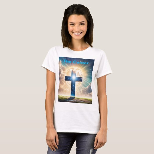 Jezus is het middelste kruis vrouwen T-shirt (Voorkant volledig)