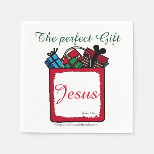 Jezus is het perfecte kerstcadeau servet (Voorkant)