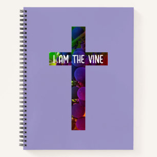 Jezus is het wijnkruis en druiven Bijbelvers Notitieboek