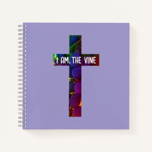 Jezus is het wijnkruis en druiven Bijbelvers Notitieboek