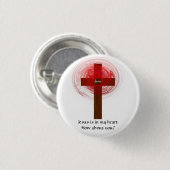 Jezus is in mijn hart ronde button 3,2 cm (Voorkant /achterkant)