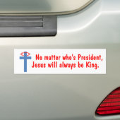 Jezus is koning bumpersticker (Op auto)