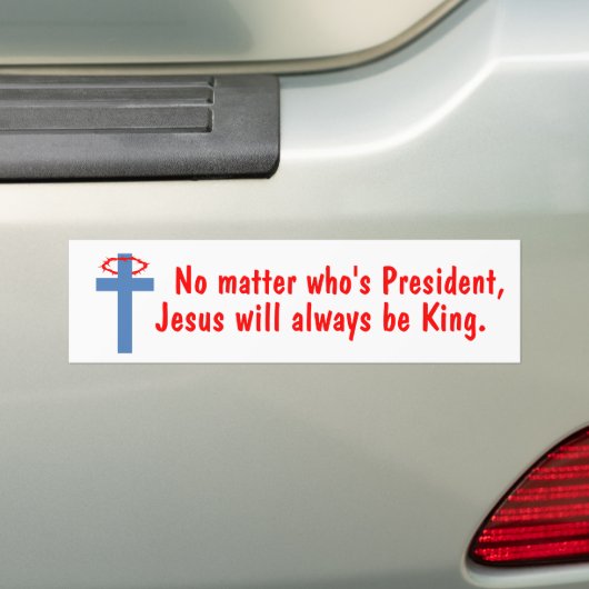 Jezus is koning bumpersticker (Op auto)