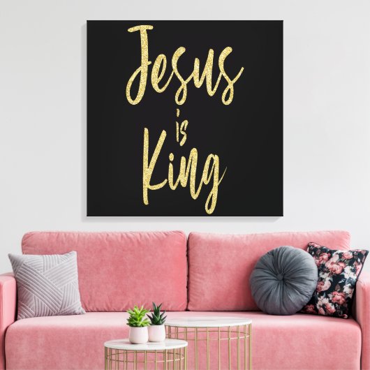 Jezus is koning canvas afdruk (Insitu (Woonkamer))