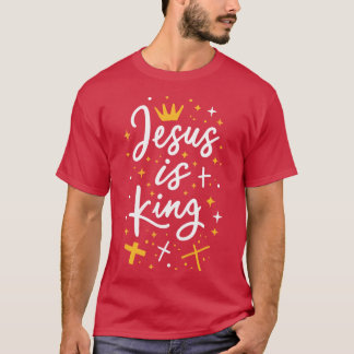 Jezus is koning Christelijk citaat T-shirt