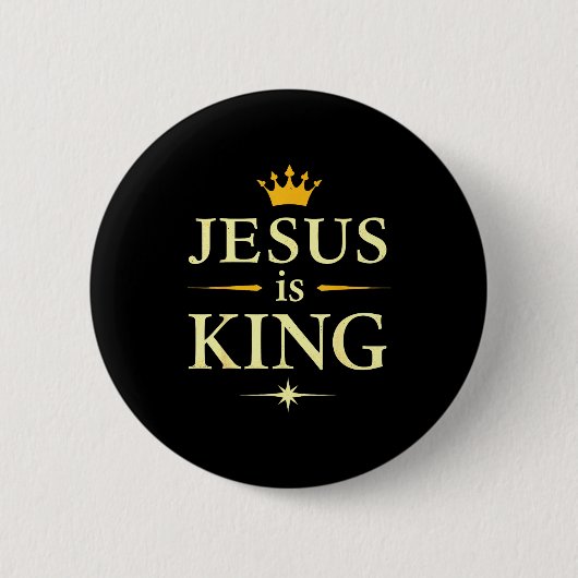 Jezus Is Koning _ Christelijk Geloof Ontwerp Ronde Button 5,7 Cm (Voorkant)