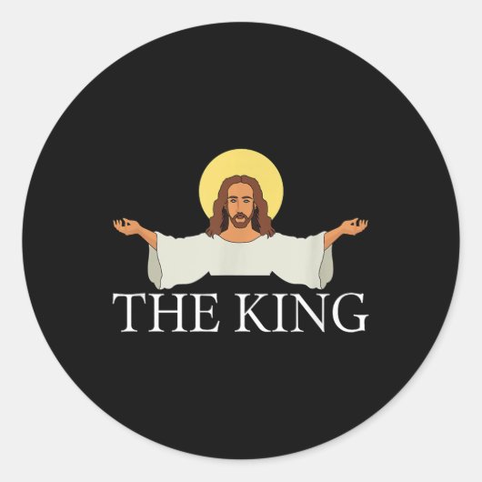 Jezus is koning Christelijk geloof Ronde Sticker (Voorkant)