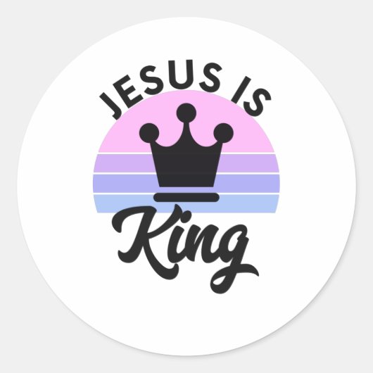 Jezus is koning - Christelijk geloofscitaat Ronde Sticker (Voorkant)