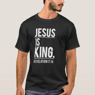 Jezus is koning Christelijke Bijbelscriptie Christ T-shirt