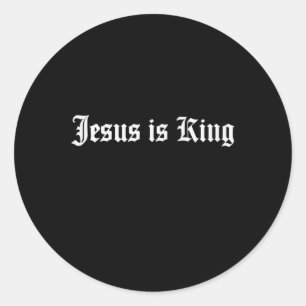 Jezus is koning Christelijke straatkleding Ronde Sticker