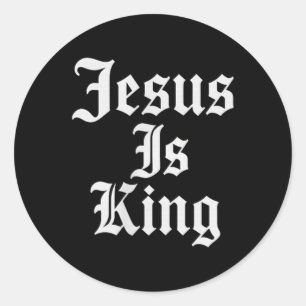 Jezus is koning Christelijke straatkleding Ronde Sticker