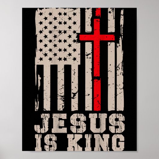 Jezus Is Koning Christus Heer Patriottisch Christe Poster (Voorkant)