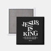 Jezus is Koning Johannes Bijbelvers Christelijk Re Magneet (Voorkant / Achterkant)