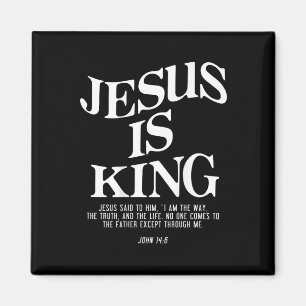Jezus is Koning Johannes Bijbelvers Christelijk Re Magneet