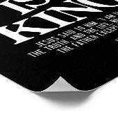 Jezus is Koning Johannes Bijbelvers Christelijk Re Poster (Hoek)