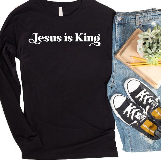 Jezus is koning Lang geslapen T-shirt