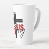 Jezus is koning latte mok (Rechterhoek)