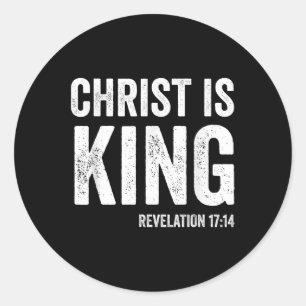 Jezus is Koning Openbaring 17:14 Christelijke Chri Ronde Sticker