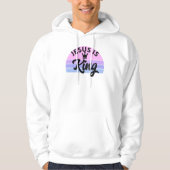 Jezus is koning - Retro Sunset Christelijk Hoodie (Voorkant)