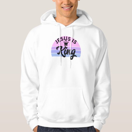 Jezus is koning - Retro Sunset Christelijk Hoodie (Voorkant)
