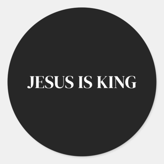 Jezus is Koning Ronde Sticker (Voorkant)