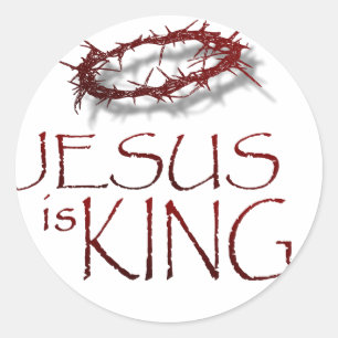 Jezus is KONING Ronde Sticker