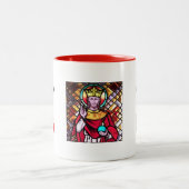 Jezus is koning tweekleurige koffiemok (Center)