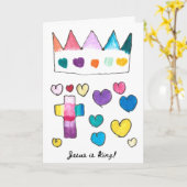 Jezus is Koning Vakantie Kaart (Gele Bloem)