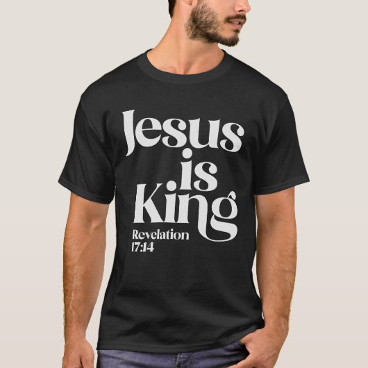 Jezus is Koningsopenbaring 17:14 Christelijk citaa T-shirt (Voorkant)