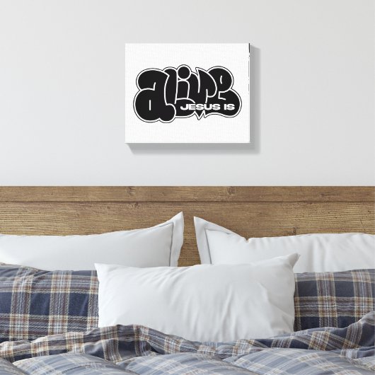 Jezus is levende graffiti canvas afdruk (Insitu (Slaapkamer))