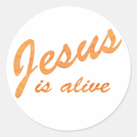 Jezus is levenseffect sinaasappel ronde sticker (Voorkant)