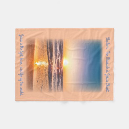 Jezus is licht fleece deken (Voorkant (Horizontaal))