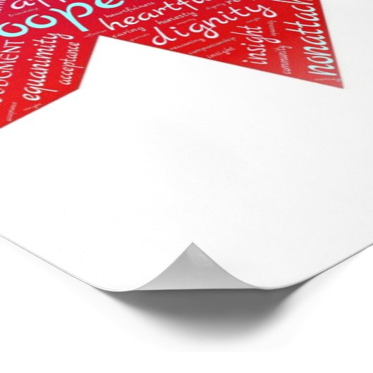 Jezus is liefde, compassie, niet-oordeelkundig Chr Poster (Hoek)