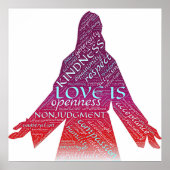 Jezus is liefde, compassie, niet-oordeelkundig Chr Poster (Voorkant)