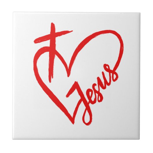 Jezus is liefde en leven tegeltje (Voorkant)