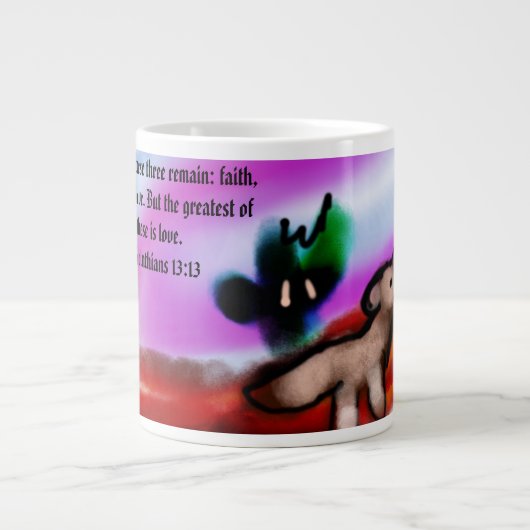 Jezus is liefde grote koffiekop (Voorkant)