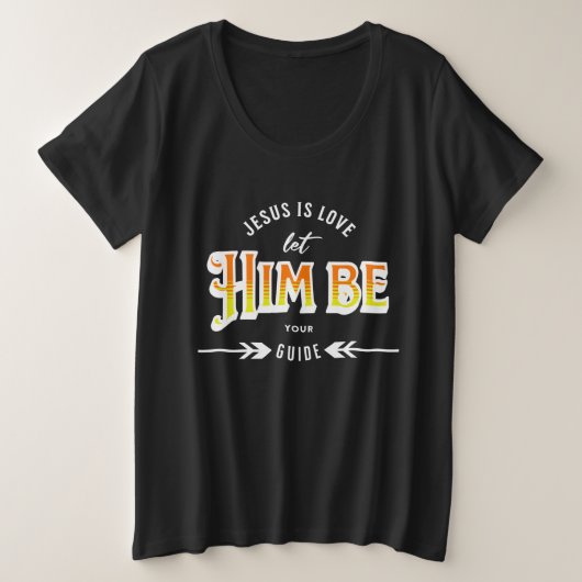 Jezus Is Liefde Grote Maat T-shirt (Design voorkant)