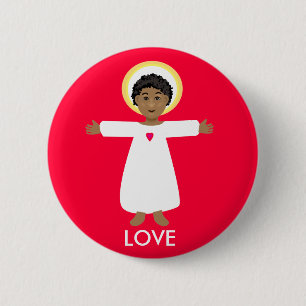 Jezus is liefde ronde button 5,7 cm