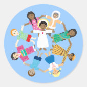 Jezus is liefde ronde sticker (Voorkant)