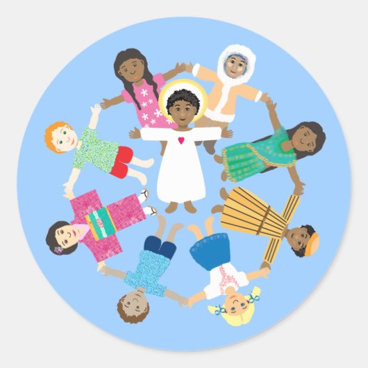 Jezus is liefde ronde sticker (Voorkant)