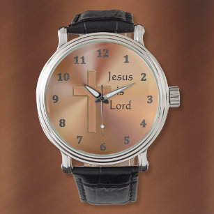 Jezus is Lord Cross Horloges voor Mannen Gepersona