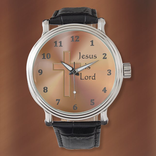 Jezus is Lord Cross Horloges voor Mannen Gepersona (Jesus is Lord, Christian Watches for men and women. Gift Ideas for Pastors. Birthday gift for Pastor)
