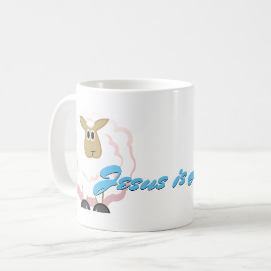 Jezus is Lord - Fluffy Sheep Koffiemok (Voorkant links)