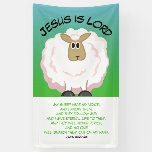 Jezus is Lord - Fluffy Sheep Spandoek (Verticaal)