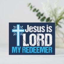 Jezus is Lord My Redeemer Christelijk Cross Blue