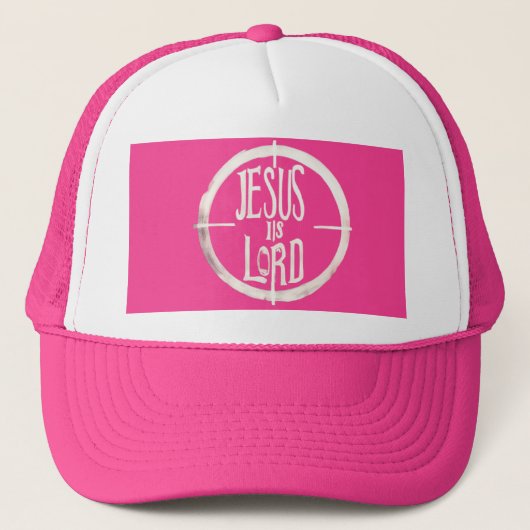 Jezus is Lord Pink Logo Trucker Pet (Voorkant)
