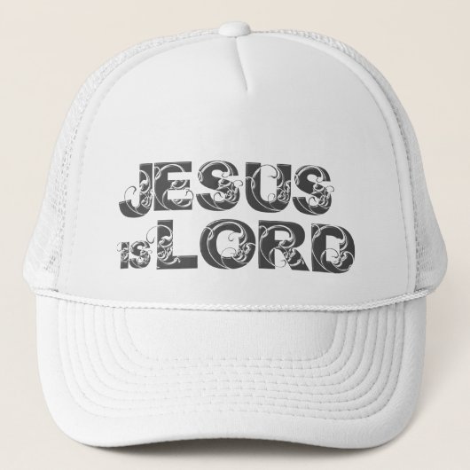 Jezus is Lord-swirls Trucker Pet (Voorkant)